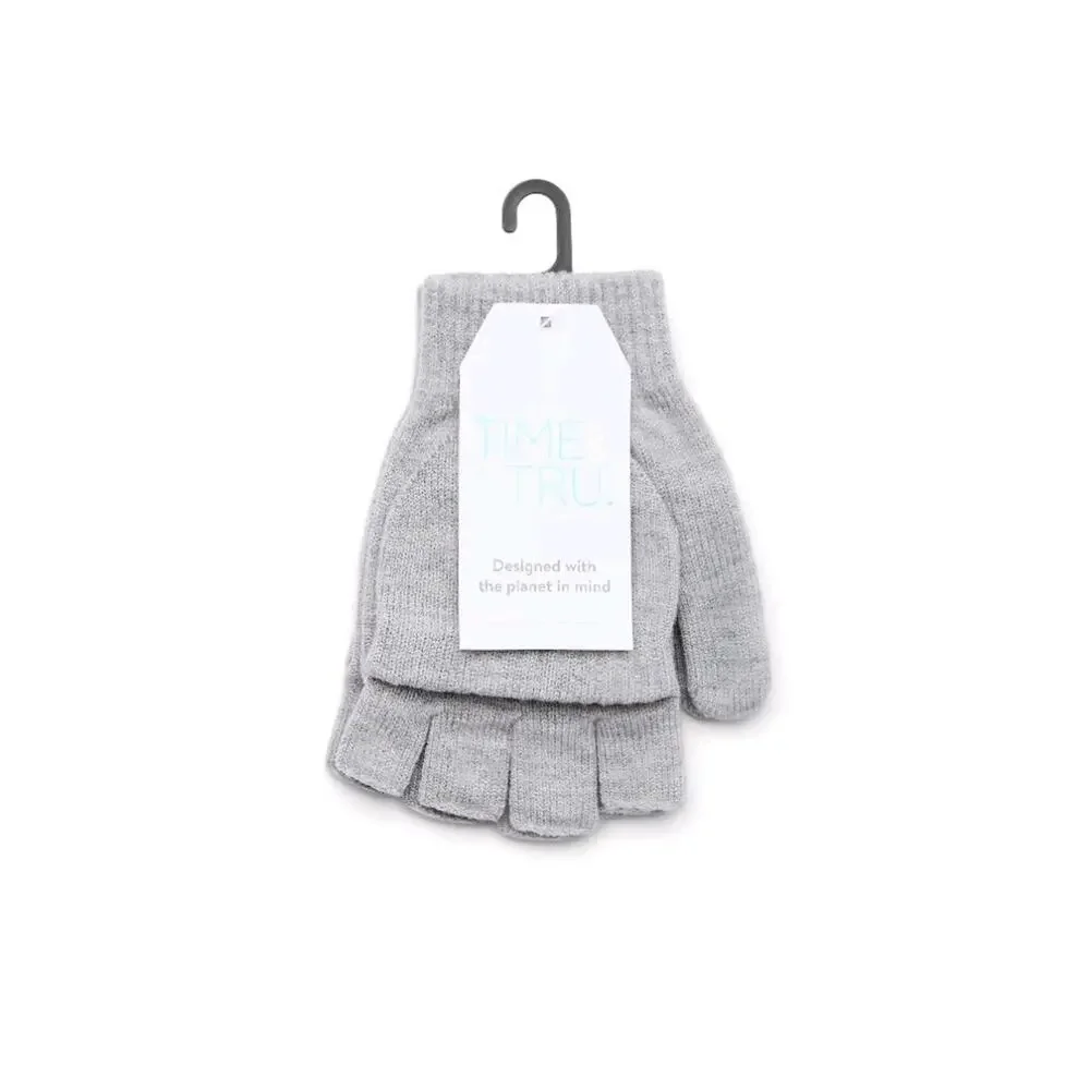 Time and Tru Women's Coordinate Beanie And Gloves, One Size Fits Most, Grey